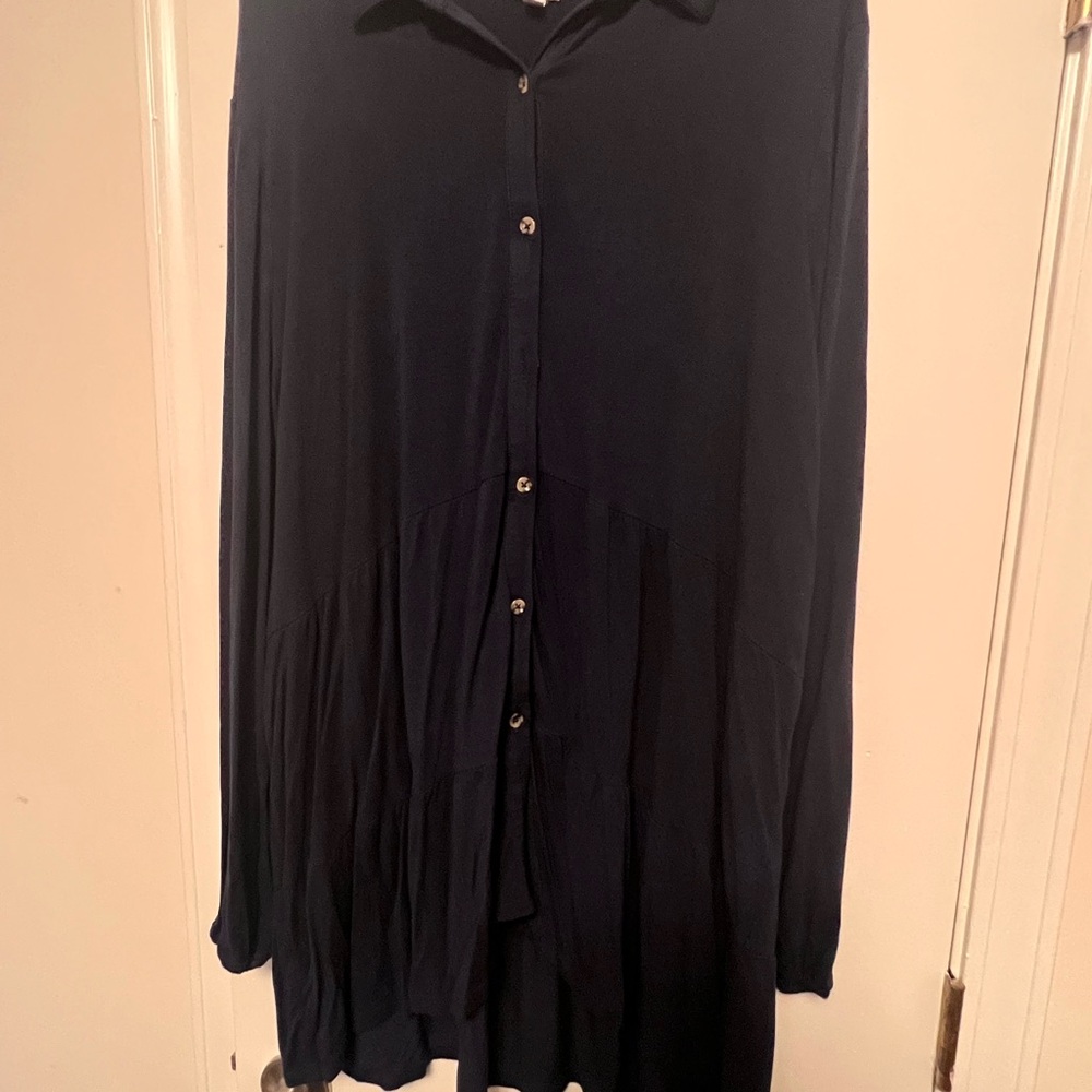 New Directions Navy A-Line Skirt